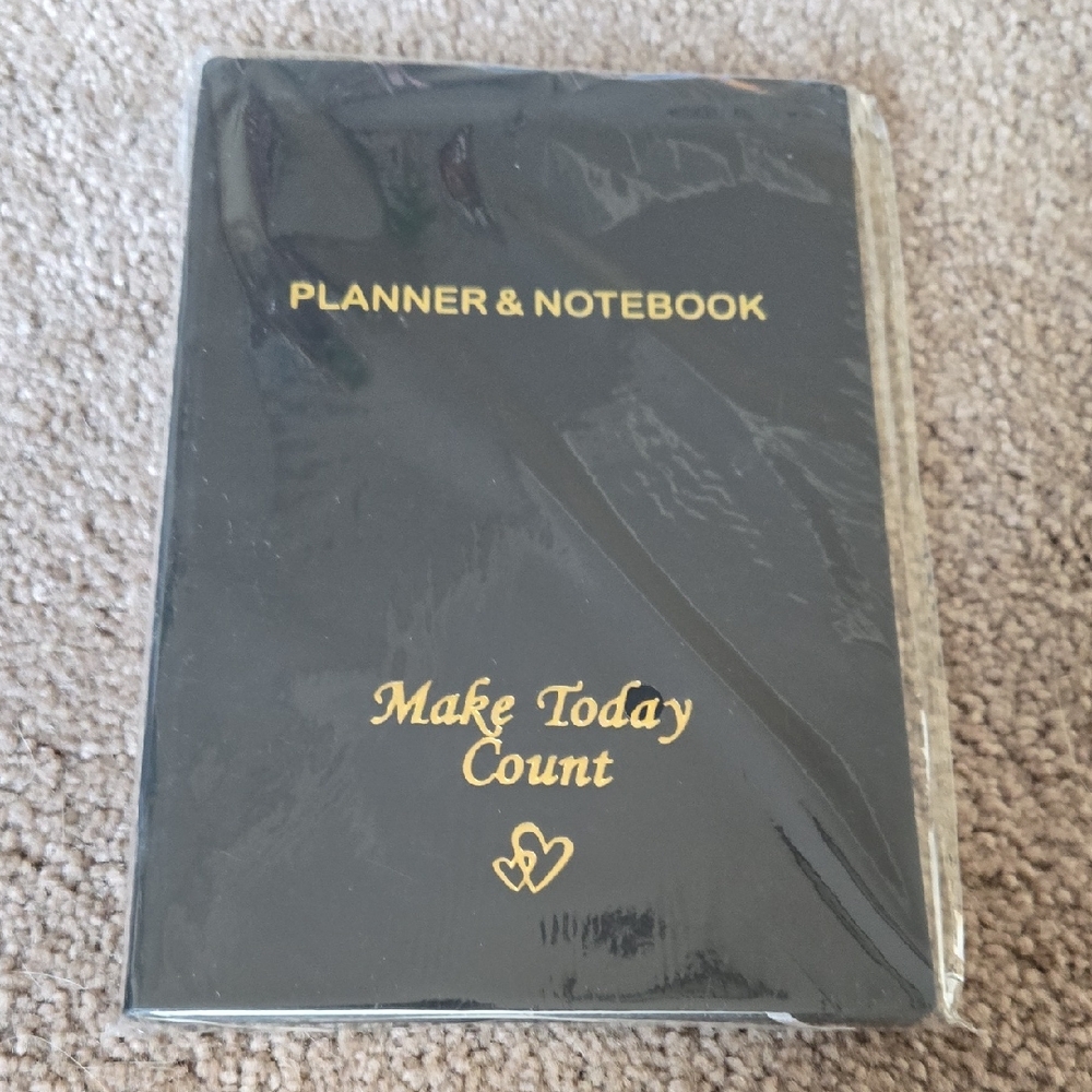 New- Black/Gold Daily Planner And Notebook, Statement-Make Today Count❤️